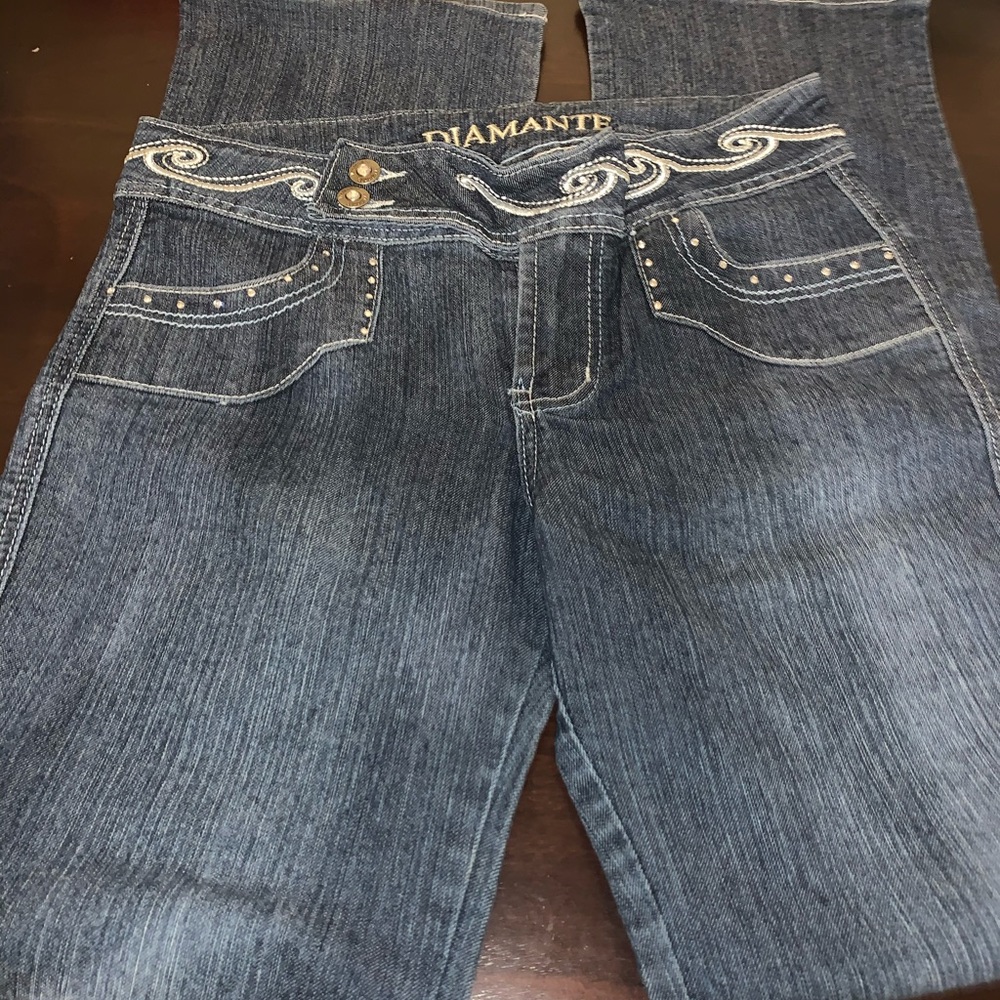 Diamante push up boot cut jeans
